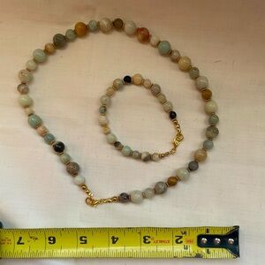 Elegant Beaded Necklace and Bracelet Set